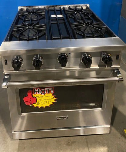 Viking 5 Series VGIC53024BSS 30 Inch Freestanding Professional Gas Range with 4 Open Burners