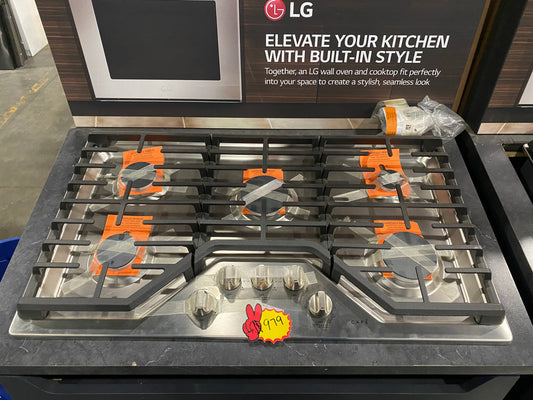 GE Cafe CGP70362NS1 36 Inch Natural Gas Cooktop with 5 Sealed Burners, Continuous Grates, Installs Over Oven, ADA Compliant, in Stainless Steel