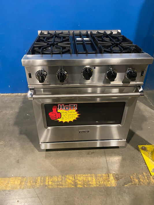 Viking 5 Series VGIC53024BSS 30 Inch Freestanding Professional Gas Range with 4 Open Burners