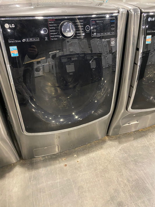 LG 5.2 cu. ft. Large Smart wi-fi Enabled Front Load Washer TurboWash(R) - Graphite Steel - WM9000HVA