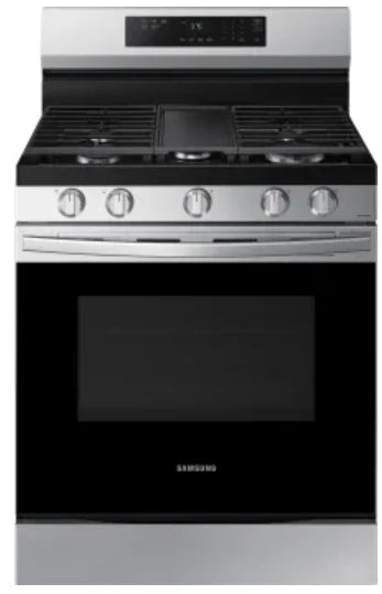 BRAND NEW IN BOX Samsung NX60A6311SS 30 Inch Gas Smart Range with 5 Sealed Burners, 6.0 Cu. Ft. Capacity, Storage Drawer, Edge-to-Edge Grates, Sabbath Mode, Self Clean, SmartThings Cooking, Wi-Fi & Voice Connectivity and Dual-Ring Burner
