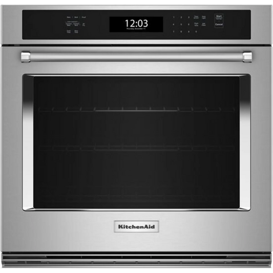 KitchenAid KOES530PSS 30 Inch Single Electric Wall Oven with 5 Cu. Ft. Capacity, Air Fry Mode, Even-Heat™ True Convection.