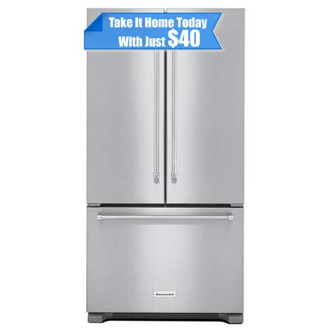KitchenAid 22 cu. ft. 36-Inch Width Counter Depth French Door Refrigerator with Interior Dispenser - Stainless Steel - KRFC302ESS