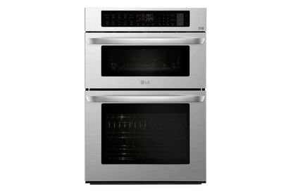 LG - 30" Built-In Electric Convection Smart Combination Wall Oven with Microwave and Infrared Heating - Stainless steel LWC3063ST