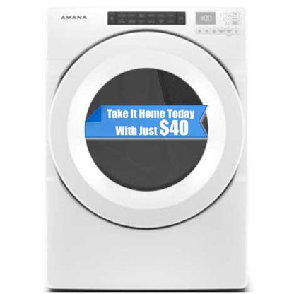 Amana NED5800HW offers 7.4 cu. ft. of capacity and a variety of drying cycles. Take it home today with just $40 at St. Louis Appliance Outlet