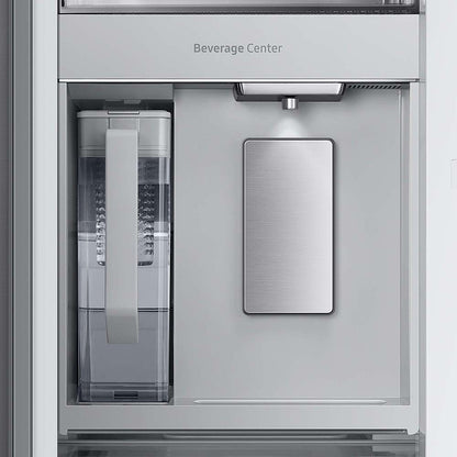 Samsung - BESPOKE 23 cu. ft. 4-Door Flex French Door Counter Depth Smart Refrigerator with Customizable Panel Colors - Matte Black Steel -  RF23A9675MT/AA