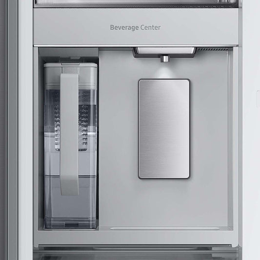 Samsung - BESPOKE 23 cu. ft. 4-Door Flex French Door Counter Depth Smart Refrigerator with Customizable Panel Colors - Matte Black Steel -  RF23A9675MT/AA