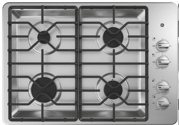 GE JGP3530SLSS 30 Inch Gas Cooktop with 4 Sealed Burners