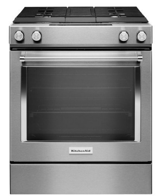 KitchenAid KSDG950ESS- 6.4 Cu. Ft. Self-Cleaning Slide-In Dual Fuel Convection Range - Stainless steel