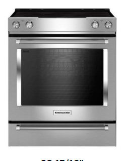 KitchenAid - 7.1 Cu. Ft. Self-Cleaning Slide-In Electric Convection Range - Stainless steel KSEB900ESS