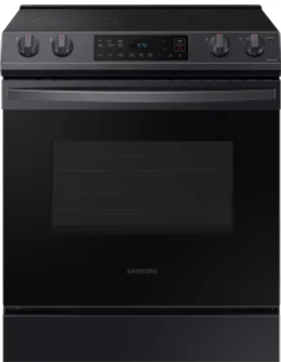 Samsung NE63T8111SG 30 Inch Slide-In Electric Smart Range with 5 Element Cooktop