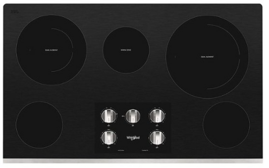 Whirlpool - 36" Electric Cooktop - Stainless steel WCE77US6HS