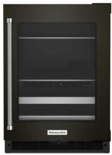 KitchenAid KUBR314KBS 24 Inch Freestanding/Built-In Undercounter Dual Zone Beverage Center with 14 Wine Bottle Capacity