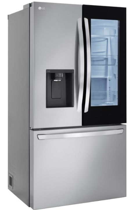 LG - 25.5 Cu. Ft. French Door Counter-Depth Smart Refrigerator with InstaView - Stainless steel LRFOC2606S