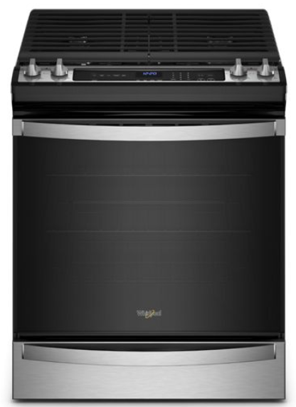 Whirlpool WEG745H0LZ 30 Inch Slide-In Gas Range with 5 Sealed Burners