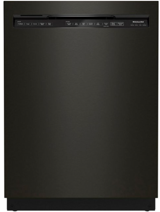 KitchenAid - 24" Front Control Built-In Dishwasher with Stainless Steel Tub KDFE204KBS