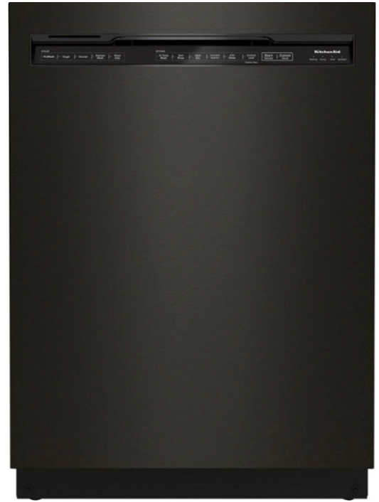 KitchenAid - 24" Front Control Built-In Dishwasher with Stainless Steel Tub KDFE204KBS