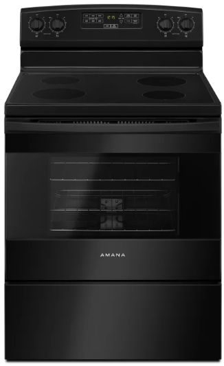 Amana AER6303MFB 30 Inch Electric Range with 4 Radiant Heating Elements