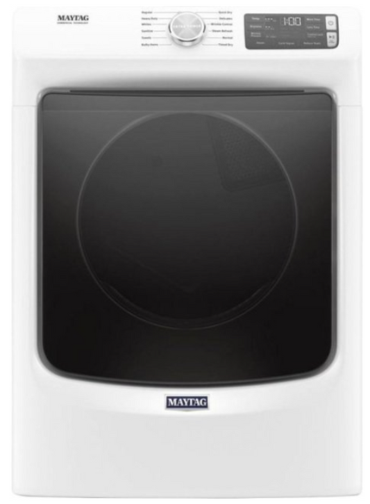 Maytag - 7.3 Cu. Ft. Stackable Electric Dryer with Steam and Extra Power Button - White MED6630HW