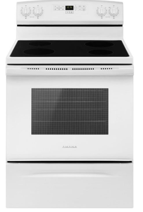Amana AER6303MFW 30 Inch Electric Range with 4 Radiant Heating Elements