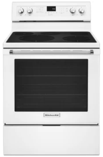KitchenAid - 6.4 Cu. Ft. Self-Cleaning Freestanding Electric Convection Range - White KFEG500EWH