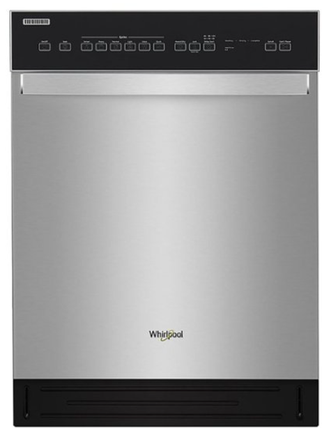 Whirlpool - Front Control Built-In Dishwasher with Cycle Memory, Adjustable Upper Rack and 51 dBA - Stainless Steel WDF550SAHS