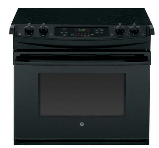 GE - 4.4 Cu. Ft. Self-Cleaning Drop-In Electric Range - Black JD630DFBB
