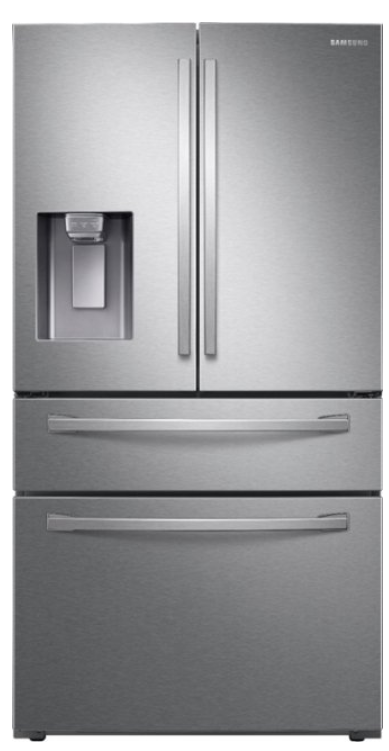 Samsung 23 cu. ft. Counter Depth 4-Door French Door Refrigerator with FlexZone™ Drawer in Stainless Steel (RF24R7201SR)