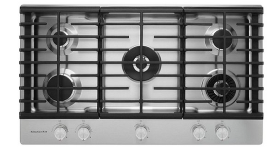 KitchenAid - 36" Built-In Gas Cooktop - Stainless Steel. KCGS956ESS.
