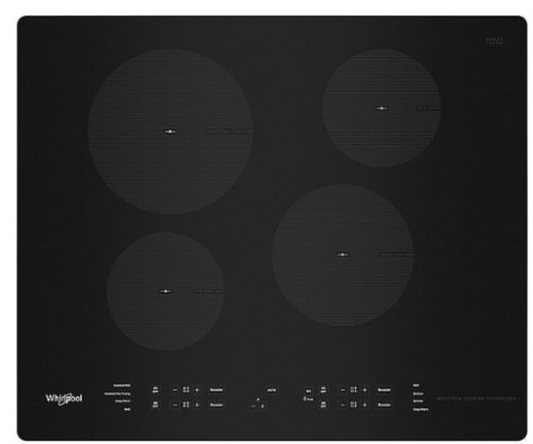 Whirlpool - 24" Built-In Electric Induction Cooktop with 4 Elements with Small Space - Black. WCI55US4JB