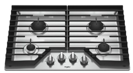 Whirlpool - 30" Gas Cooktop - Stainless Steel WCG55US0HS