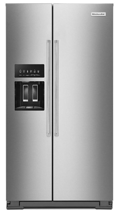 KitchenAid - 19.8 Cu. Ft. Side-by-Side Counter-Depth Refrigerator - Stainless Steel KRSC700HPS