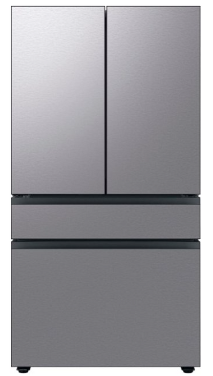 Samsung - 23 cu. ft. Bespoke Counter Depth 4-Door French Door Refrigerator with Beverage Center™ - Stainless Steel RF23BB8600QLAA