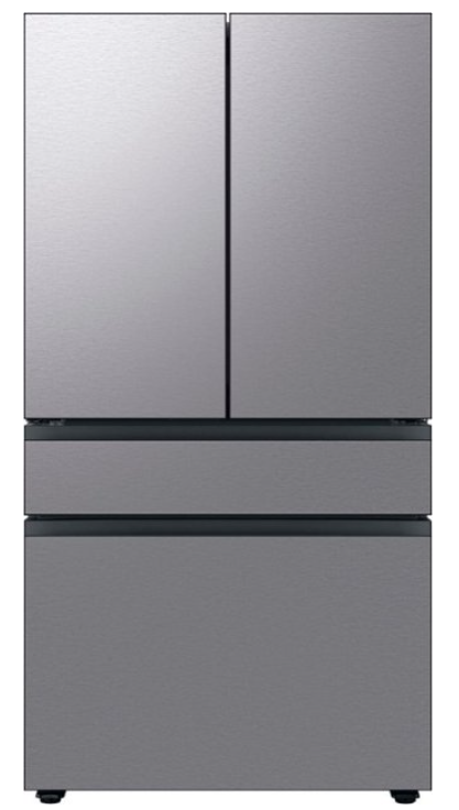 Samsung - 23 cu. ft. Bespoke Counter Depth 4-Door French Door Refrigerator with Beverage Center™ - Stainless Steel RF23BB8600QLAA