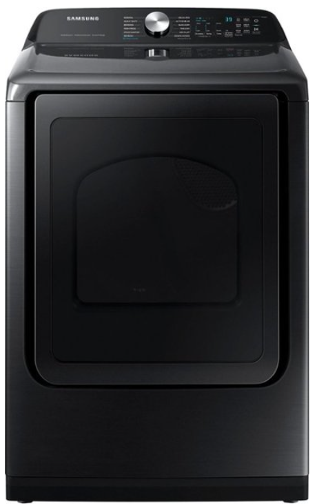 Samsung - 7.4 cu. ft. Smart Gas Dryer with Steam Sanitize+ - Brushed Black DVG52A5500V