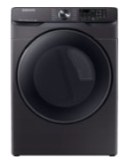 Samsung - 7.5 Cu. Ft. Stackable Smart Gas Dryer with Steam and Sensor Dry - Black Stainless Steel DVG50R8500V/A3