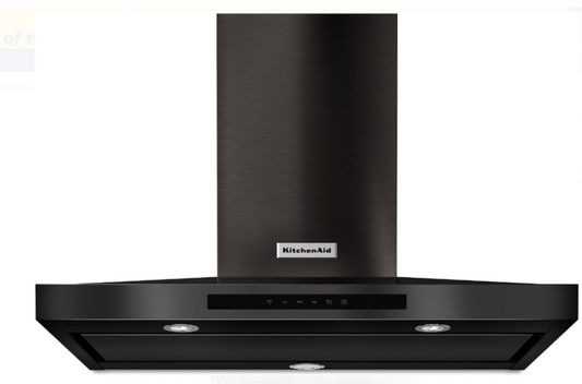 KitchenAid KVWB606HBS Wall Mount Convertible Hood with 3-Speed/585 CFM Motor, Electronic Glass Touch Control, LED Task Lights, Removable Filters, Power Boost Function, Auto Speed Setting, Automatic Turn On, and Perimeter Ventilation: 36 Inch