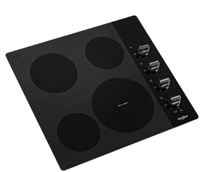 Whirlpool - 24" Built-In Electric Cooktop - Black WCE55US4HB