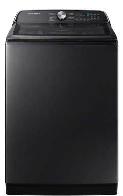 Samsung 5.5 cu. ft. Extra-Large Capacity Smart Top Load Washer with Super Speed Wash in Brushed Black WA55CG7100AV