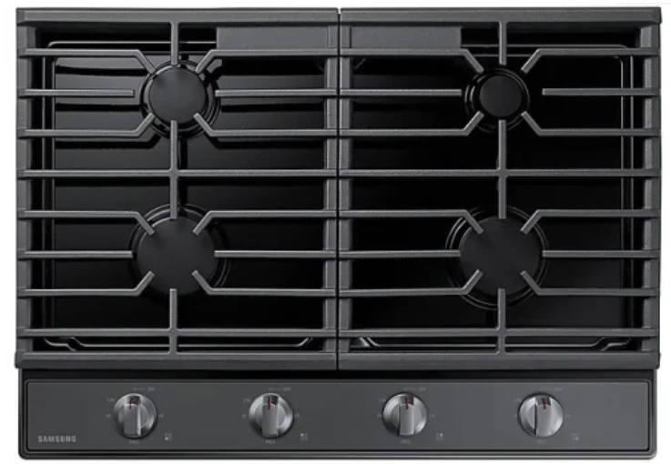 Samsung - 30" Built-In Gas Cooktop with 4 Burners - Fingerprint Resistant Black Stainless Steel NA30R5310FG/AA