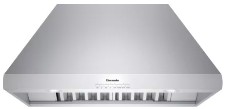 Thermador Professional Series HPCN36NS 36 Inch Wall Mount Chimney Hood with Separate Blower Option, Auto Function Self-Adjust, Dishwasher-Safe Stainless Steel Baffle Filters, 2 Dimmer Halogen Lights and Electronic Button Controls