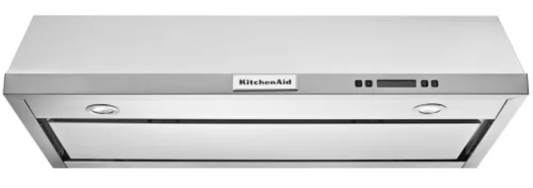 KitchenAid KVUB606DSS Under Cabinet Hood with 600 CFM Internal Blower, 4-Speed Electronic LED Display Touch Control, LED Task Lights and Dishwasher Safe Grease Filters: 36 Inch Width