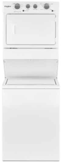 Whirlpool WETLV27HW 27 Inch Electric Laundry Center with 9 Wash Cycles, AutoDry™, Wrinkle Shield™ Option, Dual Action Agitator, Fabric Softener Dispenser, Bleach Dispenser, 4 Drying Cycles, 3.5 cu. ft. Washer Capacity, 5.9 cu. ft. Dryer Capacity