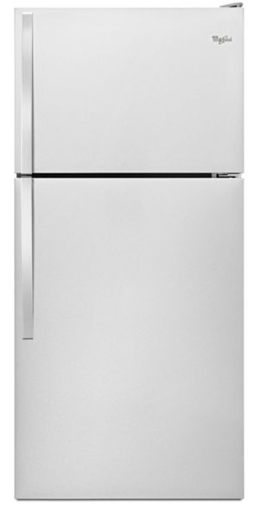Whirlpool 30 Inch Freestanding Top Freezer Refrigerator with 18 Total Capacity, 3 Wire Shelves, Automatic Defrost, ADA Compliant, Flexi-Slide Bin, UL Certification, Automatic Defrosting WRT108FFD(B/M)