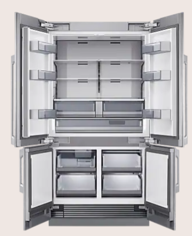 Dacor - 23.5 Cu Ft 4-Door Flex French Door Built In Refrigerator with FreshZone Drawer and Precise Cooling - Custom Panel Ready DRF425300AP