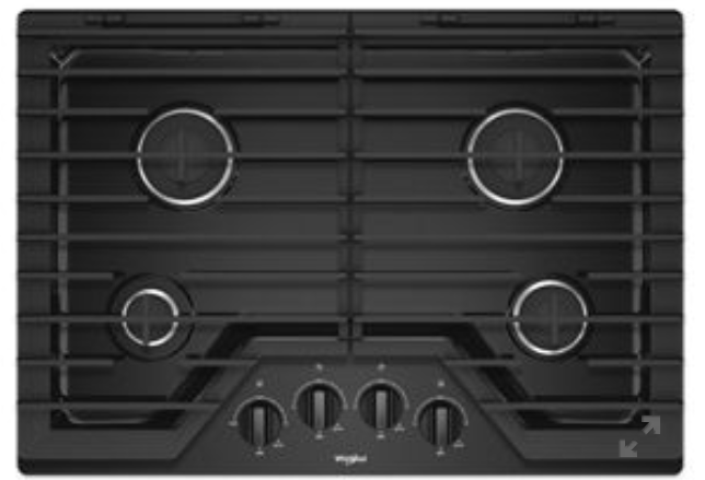 Whirlpool - 30" Gas Cooktop - Black WCG55US0HB