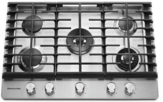 KitchenAid 30" 5-Burner Gas Cooktop with Griddle KCGS950ESS