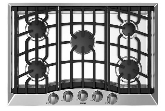 Viking RVGC33615BSS 36 Inch Gas Cooktop with 5 Sealed Burners, Aluminum Flame Ports, Cast-Iron Continuous Grates, Metal Die-Cast Knobs and Automatic Electric Spark Ignition: Natural Gas