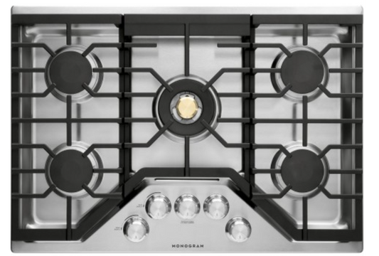 GE Monogram 30" Deep-Recessed Gas Cooktop ZGU30RSLSS