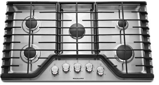 KitchenAid 36" 5-Burner Gas Cooktop KCGS356ESS